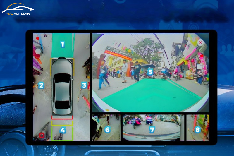 8 góc nhìn camera 360 trên màn hình Zestech ZX ADAS+ GH