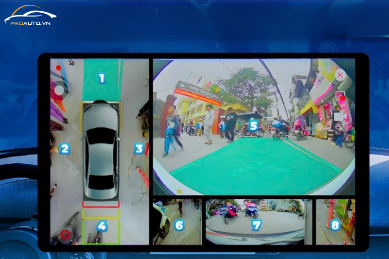 Camera 360 – 8 góc nhìn trên màn hình Zestech ZX ADAS+ TC