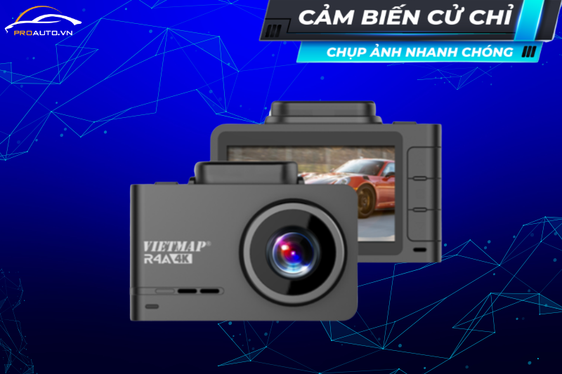 Camera hành trình Vietmap R4A hỗ trợ chụp ảnh không cần nút bấm