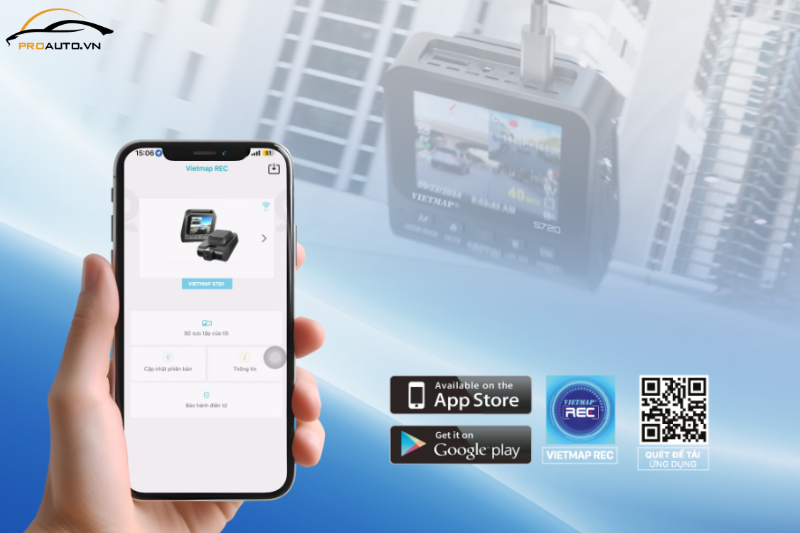 Kết nối camera hành trình Vietmap S720 với VIETMAP REC