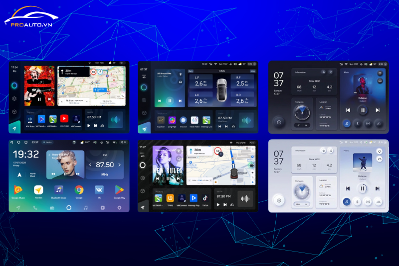 Giao diện màn hình Android Teyes CC3L Lite linh hoạt