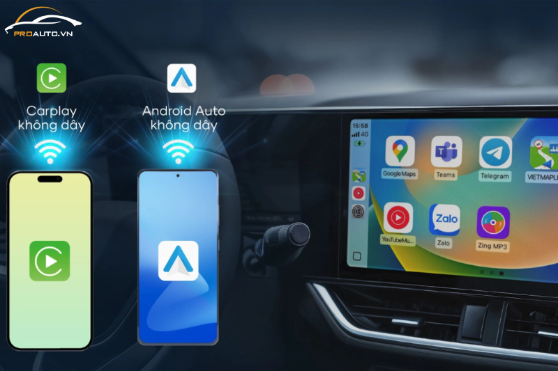 Kết nối bộ chuyển đổi Carplay/ Android Auto Vietmap W20 chỉ 15 giây