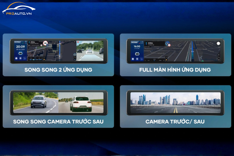 Camera hành trình Vietmap V740 sở hữu khả năng hiển thị linh hoạt, dễ nhìn