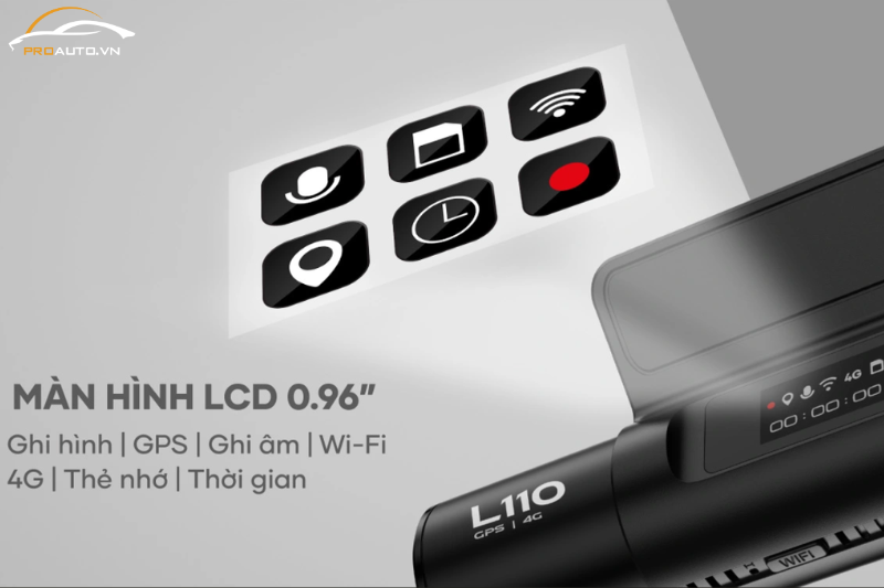 Màn hình camera hành trình Vietmap L110 cho thông tin rõ ràng