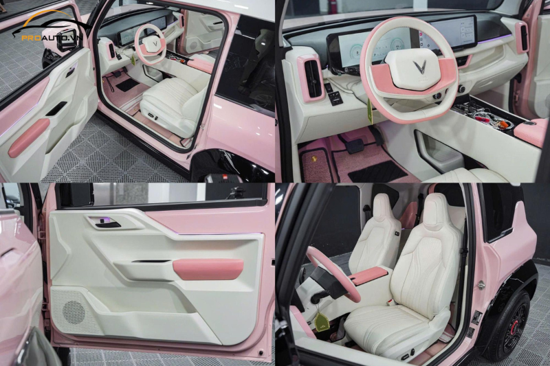 VF3 đổi màu nội thất Kem Hồng tại PROAUTO